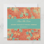 TBA -  Aqua en Tangerine sparen de Datum Save The Date (Voorkant)