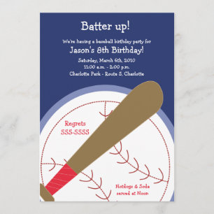 {TBA} BASEBALL Batter Up Birthday Uitnodiging