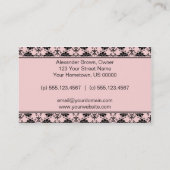Tba - Carte de visite rose et noir de damassé (Dos)