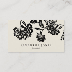 {TBA} demask floral call card Visitekaartje