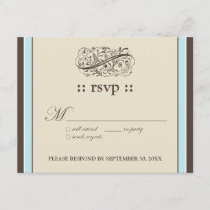 {TBA} Eenvoudig Elegant 4.25x5.5"Reactiekaart RSVP Kaartje