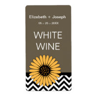 (TBA) Gerbera Daisy & Chevron Wine Labels