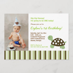 {TBA} Green Mod Dot Turtle Invitation Anniversaire