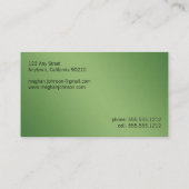 {TBA} Grunge Floral Green Trendy Carte de visite (Dos)
