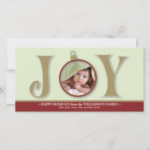 {TBA} Holiday Joy Custom Familie Fotokaart (rood) Feestdagenkaart