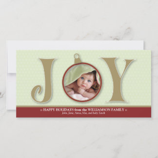 {TBA} Holiday Joy Custom Familie Fotokaart (rood) Feestdagenkaart