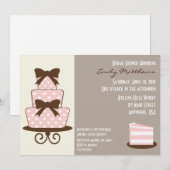 {TBA} Invitation Chic Rose & Brown (Devant / Derrière)