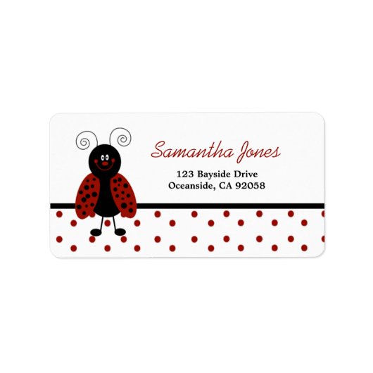 {TBA} LoveBug Black Dot Address Label (Voorkant)