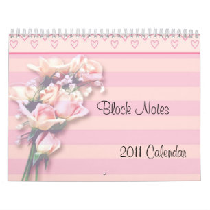-TBA- Notes de blocs Roses Calendrier 2011