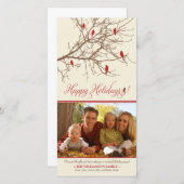 {TBA} Oiseaux d'hiver Joyeux Carte photo de vacanc (Devant / Derrière)