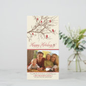 {TBA} Oiseaux d'hiver Joyeux Carte photo de vacanc (Debout devant)