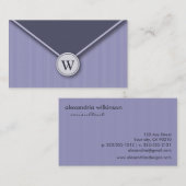 {TBA} Periwinkle Monogram Envelope Visitekaartjes (Voorkant / Achterkant)
