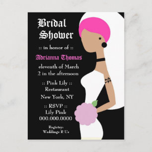 TBA WINNER 311-PINK TATTOO BRIDAL INVITATION UITNODIGING BRIEFKAART