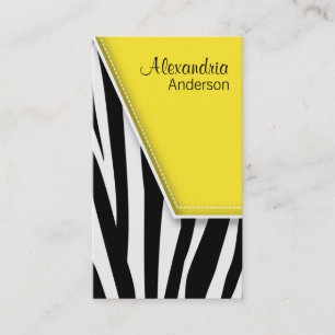{TBA} Zany Hip Zebra Print Visitekaartjes (geel)