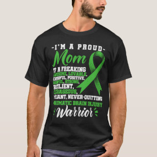 TBI Warrior Proud Mam Traumatic Brain Injury T-shirt