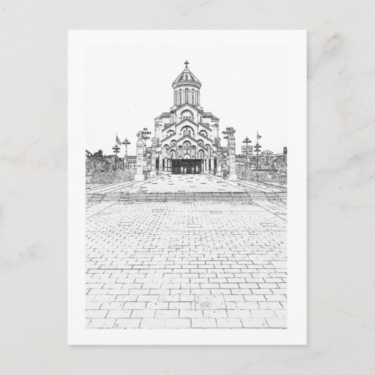 Tbilisi Georgia Cityscape Sameba Architecture Briefkaart (Voorkant)