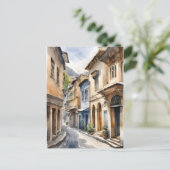 Tbilisi waterverf kunst briefkaart (Staand voorkant)