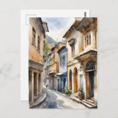 Tbilisi waterverf kunst briefkaart (Voorkant / Achterkant)