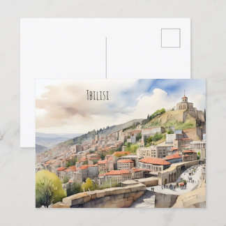 Tbilisi waterverf kunst briefkaart