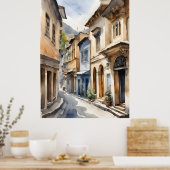 Tbilisi waterverf kunst poster (Keuken)