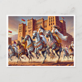 TBOURIDA traditionele Marokkaanse ruitersport Feestdagenkaart