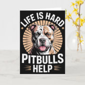 Tbull Mom Dad Life Is Hard Tbulls Help Funny Dog L Kaart (Gele Bloem)
