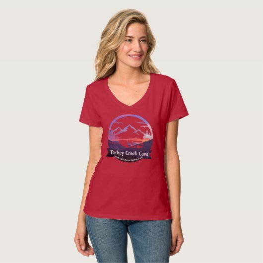 TCC paarse zonsondergang logo dames T-shirt (Voorkant volledig)
