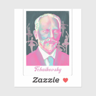 Tchaikovsky Kleurrijk Portret met Balletdansers Sticker