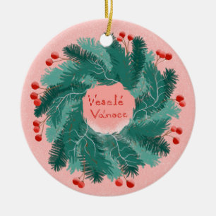 Tchèque Joyeux Noël couronne Ornement