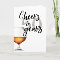Tchin-tchin pour 50 Ans Carte Brandy Argentée