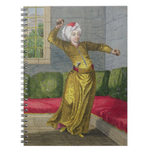 Tchingui, Turkse danser, 18e eeuw (graving) Notitieboek