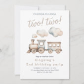 Tchou tchou ! Deux ! Invitation de 2e anniversaire (Devant)