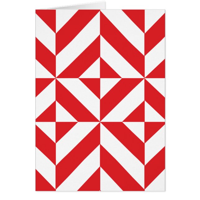 Tchry Red Geometric Deco Cube Pattern (Devant)