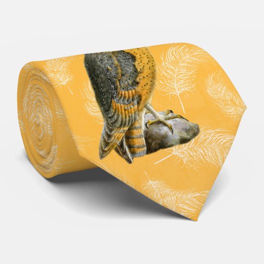 TCWC - Barn Owl  vogel met gele veren Stropdas (Opgerold)