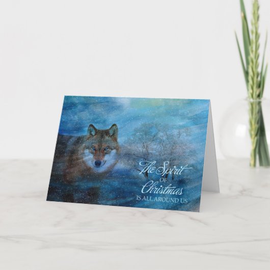TCWC - Blauwe Kerstmis van de Wolf Feestdagen Kaart (Voorkant)