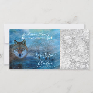 TCWC - Blauwe Wolf Woodland Geest van Kerstmis Feestdagenkaart