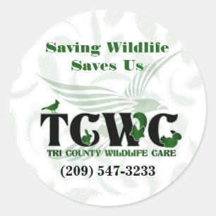 TCWC - Logo redt wild - redt ons netjes Ronde Sticker