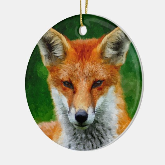 TCWC - Red Fox Waterverf Schilderen Aangepast jaar Keramisch Ornament (Links)