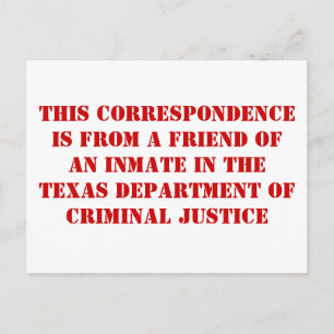 TDCJ-vriend Briefkaart