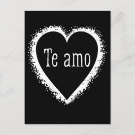 Te amo, ik hou van je in het Spaans zwart-wit Briefkaart