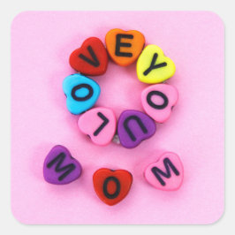 Te amo mamá vierkante sticker