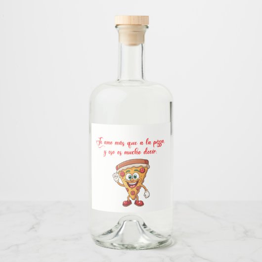 Te amo mas que a la pizza likeurfles etiket (Voorkant)