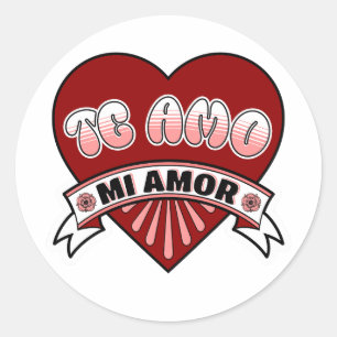 Te Amo Mi Amor Feliz Dia de San Valentin Spaans Ronde Sticker