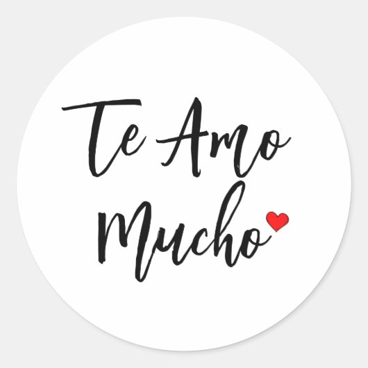 Te Amo Mucho Ronde Sticker (Voorkant)