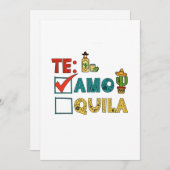 Te Amo Tequila Cinco de Mayo Grappig Feestdagenkaart (Voorkant / Achterkant)