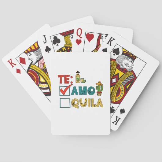 Te Amo Tequila Cinco de Mayo Grappig Pokerkaarten (Achterkant)