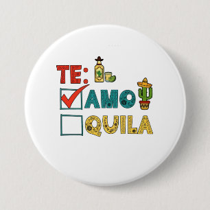Te Amo Tequila Cinco de Mayo Grappig Ronde Button 7,6 Cm