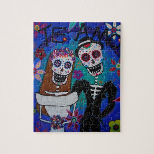 TE AMO WEDDING DIA DE LOS MUERTOS LEGPUZZEL (Verticaal)