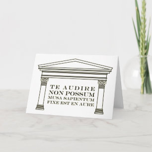 "Te audire non possum" All Occasion Blanco Kaart