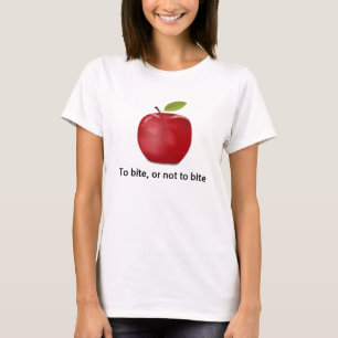 Te bijten of niet te bijten, Apple citaat T-shirt
